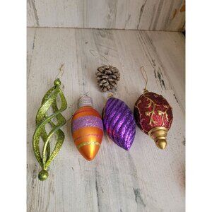 Unique variety bulb glitter swirl pinecone ornament Xmas‎ set